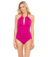 Фото #1 товара Lauren Ralph Lauren Beach Club Solid High Neck One-Piece Plumeria 6