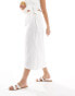 Фото #4 товара Mango wrap front linen skirt in white