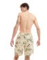 Hunky Trunks scenic island swim shorts in cream