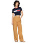 ფოტო #4 პროდუქტის Women's Cotton Cropped Flag-Logo T-Shirt