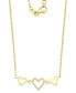 ფოტო #1 პროდუქტის Cubic Zirconia Triple Heart Pendant Necklace in 14k Gold-Plated Sterling Silver, 13" + 2" extender