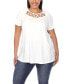 Plus Size Crisscross Cutout Short Sleeve Top