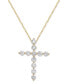 ფოტო #1 პროდუქტის Diamond Cross Pendant Necklace (1 ct. t.w.), 16" + 2" extender
