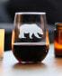 Фото #3 товара Bear Silhouette Rustic Cabin Gifts Stem Less Wine Glass, 17 oz