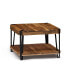 Ryegate Natural Live Edge Solid Wood with Metal Cube Coffee Table