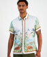 Men's Short Sleeve Button Front Jungle Scenery Shirt