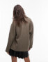 Фото #4 товара Mango felted bomber jacket in khaki