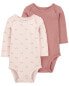 Фото #3 товара Baby 2-Pack PurelySoft Long-Sleeve Bodysuits 24M