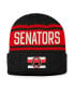Фото #1 товара Men's Black and Red Ottawa Senators True Classic Retro Cuffed Knit Hat