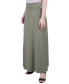 Women's Maxi A-Line Skirt with Front Faux Belt and Ring Detail