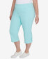 ფოტო #4 პროდუქტის Plus Size Embellished Stretch Denim Capri Pants