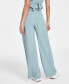 Фото #2 товара Women's Button-Front Wide-Leg Pants, Created for Macy's