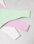 Фото #8 товара ASOS DESIGN 3 pack ribbed thongs in white, lilac & pistachio