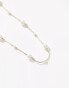 Фото #2 товара ASOS DESIGN Curve short necklace with mixed sized faux pearl in gold tone