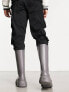 Фото #2 товара ASOS DESIGN chunky calf length wellington boots in charcoal