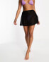 Фото #1 товара Reclaimed Vintage beach crochet mini skirt in black