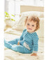 Baby 1-Piece Striped Whale 100% Snug Fit Cotton Footie Pajamas 18M