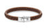 Фото #1 товара Stranded Cognac Brown Leather Bracelet RR-L0156-S