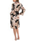 ფოტო #1 პროდუქტის Women's Printed Satin Wrap Robe