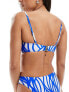 Фото #7 товара New Look bandeau bikini top in blue pattern