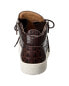 Giuseppe Zanotti May Croc-Embossed Leather Sneaker Men's Brown 40