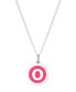 ფოტო #19 პროდუქტის Mini Initial Pendant Necklace in Sterling Silver and Hot Pink Enamel, 16" + 2" Extender