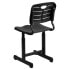 Фото #2 товара Adjustable Height Black Student Chair With Black Pedestal Frame