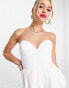 Фото #6 товара ASOS DESIGN bandeau corset top with ruffle peplum in white