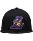 Фото #3 товара Men's Black Los Angeles Lakers Core Basic Snapback Hat