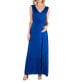 Фото #1 товара V Neck Sleeveless Maternity Maxi Dress with Belt