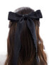 Reclaimed Vintage hair bow with frills in black