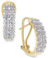 ფოტო #1 პროდუქტის Diamond Hoop Earrings (1 ct. t.w.) in 10k White Gold & Yellow Gold