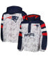 Фото #5 товара Men's White, Navy New England Patriots Thursday Night Gridiron Raglan Half-Zip Hooded Jacket