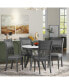 5-Piece Faux Marble Dining Set Grey