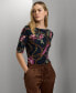 ფოტო #4 პროდუქტის Petite Printed Boat-Neck Tee