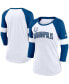 Фото #4 товара Women's Indianapolis Colts White, Heathered Royal Football Pride Slub 3/4 Raglan Sleeve T-shirt