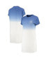 Фото #1 товара Women's Heathered Royal and White New England Patriots Ombre Tri-Blend T-shirt Dress