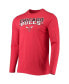 ფოტო #3 პროდუქტის Men's Black, Red Chicago Bulls Long Sleeve T-shirt and Pants Sleep Set