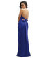 Plunge Halter Open-Back Maxi Bias Dress with Low Tie Back