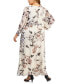 Фото #2 товара Plus Size V-Neck Chiffon Long-Sleeve Maxi Dress