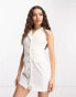 Miss Selfridge Petite ivory sleeveless blazer dress