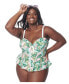 Фото #1 товара Plus Size Peplum Solana Tankini Swim Top