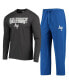 ფოტო #1 პროდუქტის Men's Royal, Heathered Charcoal Distressed Air Force Falcons Meter Long Sleeve T-shirt and Pants Sleep Set