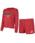 Фото #1 товара Women's Crimson Alabama Crimson Tide Team Color Long Sleeve T-shirt and Shorts Set