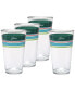 Фото #1 товара Tropical Edgeline 16-Ounce Tapered Cooler Glass, Set of 4