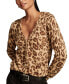 Фото #1 товара Women's Cheetah Print Button Front Cardigan