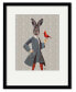 Rabbit and Bird 16" x 20" Framed and Matted Art