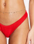 Фото #8 товара Free Society crinkle high leg bikini bottom in red