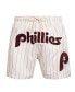 Men's Cream Philadelphia Phillies Pinstripe Retro Classic Woven Shorts Бежевый, 3XL - фото #3