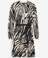 ფოტო #4 პროდუქტის Women's 100% Cashmere Zebra-Print Belted Duster, Created for Macy's